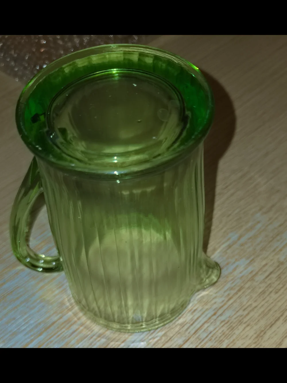 Vintage Green Glass Pitcher - Classic Ribbed Design